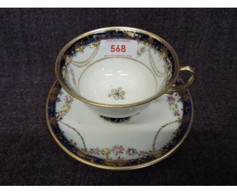 A Noritake tea service for twelve, in gilt heightened floral pattern