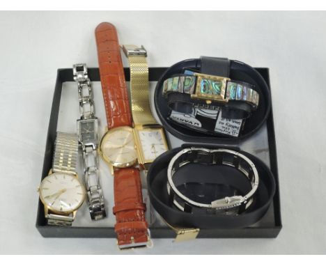 A selection of six wrist watches including gents Lorus, Limit and Gianni Sabotini, and lady's bangle watch, bracelet watch an