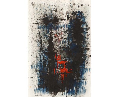 LUCAS SUPPIN  Untertauern 1911 - 1998 Salzburg: Ohne Titel. Mischtechnik mit Gouache 1963. Signiert und datiert. Auf Vélin. 4