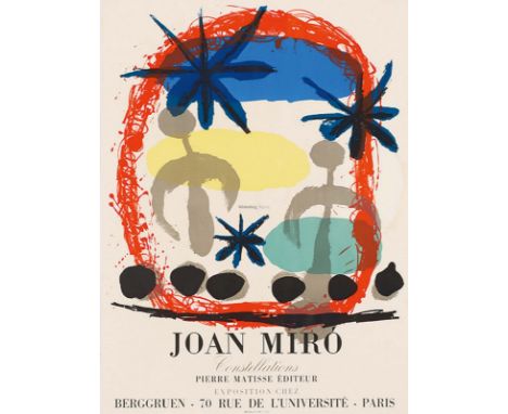 JOAN MIRO  Montroig 1893 - 1983 Mallorca: Constellations. Ausstellungsplakat der Galerie Berggruen, Paris 1959. Farblithograp