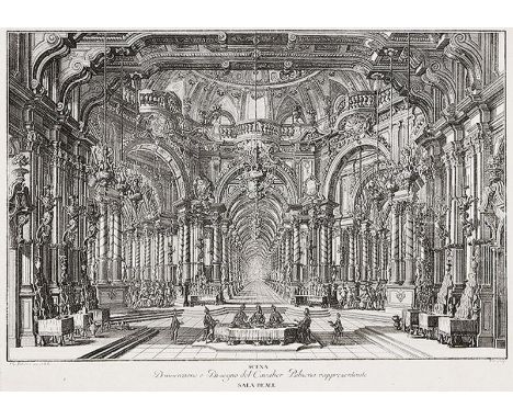 GIUSEPPE GALLI DA BIBIENA  Parma 1696 - 1757 Berlin: Sala Reale. Öffentliches Schauessen des Brautpaares in einem oktagonförm