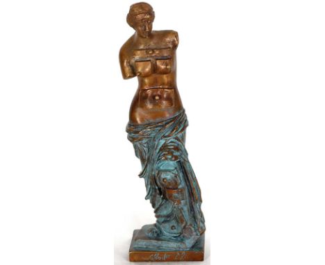 SALVADOR DALI - Werkstatt: Vénus de Milo aux Tiroirs. Bronze in goldbrauner und grüner Patina, 1980er Jahre. Vgl. Robert und 
