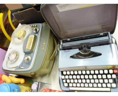 Grundig TK20 reel to reel tape recorder and a portable Brother Deluxe cased typewriter in excellent condition