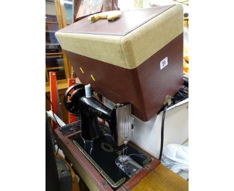 Cased manual Singer sewing machine