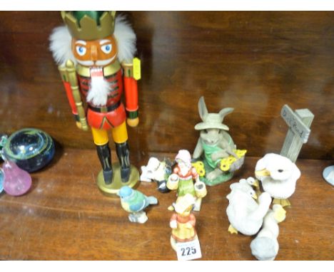 Parcel of small Goebel and other figurines and a Russian wooden comic figure