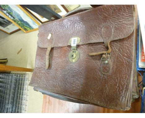 Two vintage leather document cases