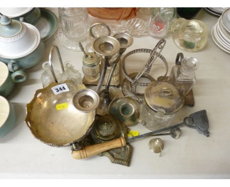 Mixed selection of vintage EP and brassware