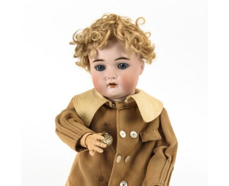 Blonder Puppenjunge    Simon &amp; Halbig.        Gemarkt "S &amp; H / K &amp; R 46".                    Biskuitporzellan, Ma