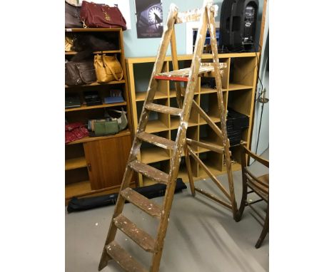 A Vintage set of Wooden 'A' Frame ladders 