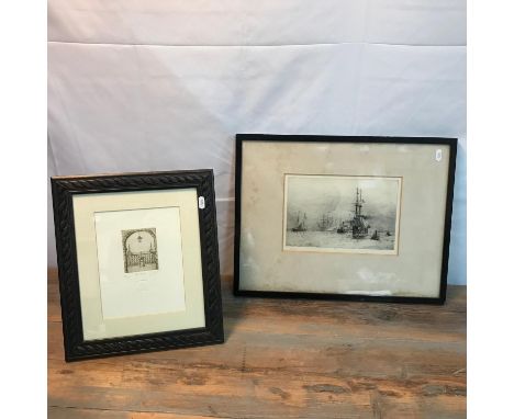 W L Wyllie (1851-1931) - Maritime etching print signed by the artist in pencil together with one other limited edition print.