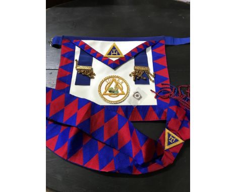 Sussex Masonic apron, sash and jewel. 