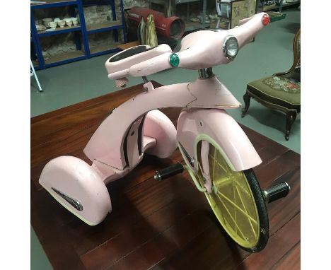 Sky King vintage-style pink pedal toy tricycle by Airflow Collectibles. 
