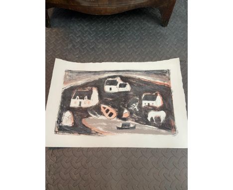 ANNE REDPATH 1895-1965Original lithograph Landscape 'Kyleakin' [Edge of white trim 37x54cm] 