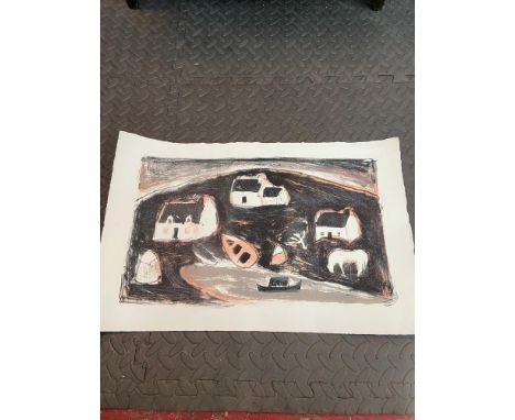 ANNE REDPATH 1895-1965Original lithograph Landscape 'Kyleakin'. [Edge of white trim 35.5x53cm] 