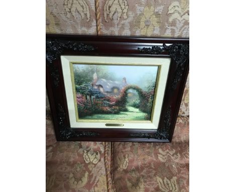 After Thomas Kinkade A Limited edition canvas print released in 1999. Titled "Glory of Morning" Comes with Certificate of Aut