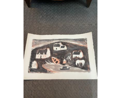ANNE REDPATH 1895-1965Original lithograph Landscape 'Kyleakin' [Edge of white trim 37x54cm] 