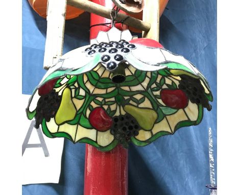 A Highly detailed Tiffany style fruit design ceiling light shade. 