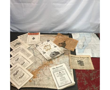 A Collection of early and mid 1900's magazines, ordnance maps, newspapers and certificate. Includes WW1 Remembrance certifica