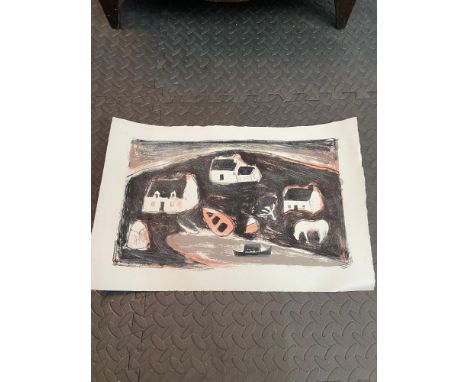 ANNE REDPATH 1895-1965Original lithograph Landscape 'Kyleakin' [Edge of white trim 36x54cm] 
