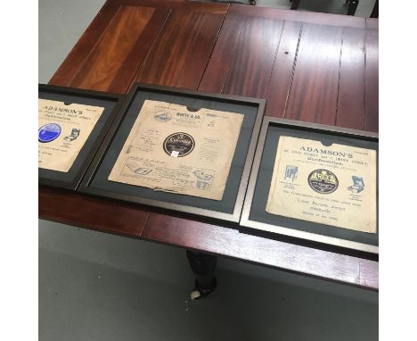 A Lot of three framed vintage Dunfermline record labels framed. Whyte &amp; Co James St &amp; Adamson's Bruce Street Dunferml
