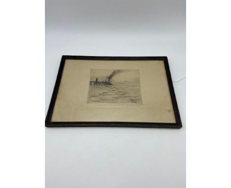 Gordon Story Signed Proof etching titled 'At Aberdour' Signed in pencil by the artist. [Frame 19x28cm] 