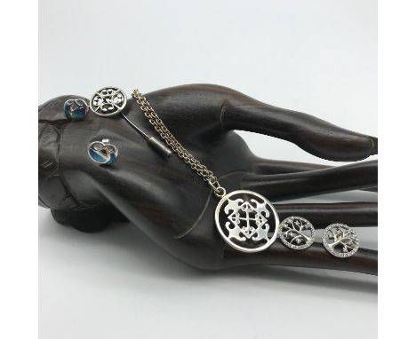 A Lot of silver jewellery to include Ola Gorie pin, Ortak pendant with silver chain, Silver &amp; Enamel earrings and one oth