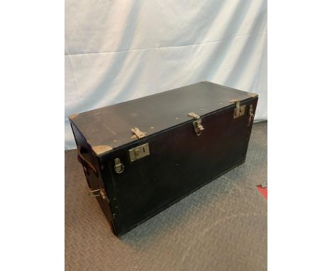 A 1920's Brooks car trunk. Has various locks and original leather side handles. Comes with key. [41x80x41cm] 