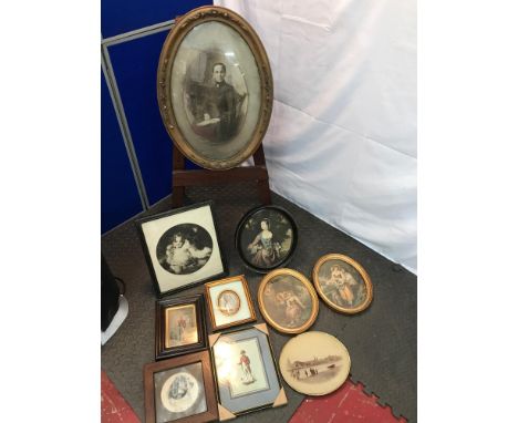 A Collection of various vintage and antique prints and photos. Includes etching of a dog titled 'Mizpah' dated XMAS 1908. Pri
