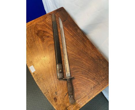 British Pattern 1907 Wilkinson made bayonet with scabbard [blade 43.2cm] [handle 12.2cm] [Scabbard 46cm] 