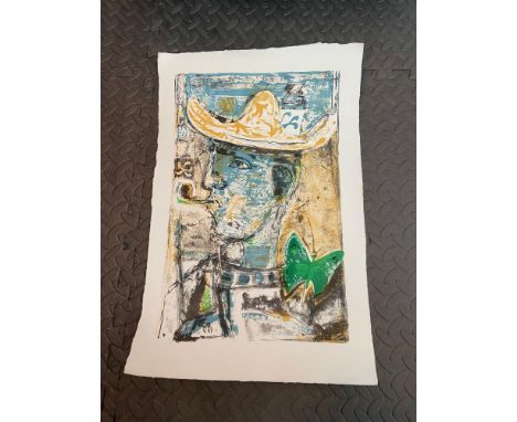 Sir Robin Philipson Lithograph print titled 'Peasant' [53x35cm] 