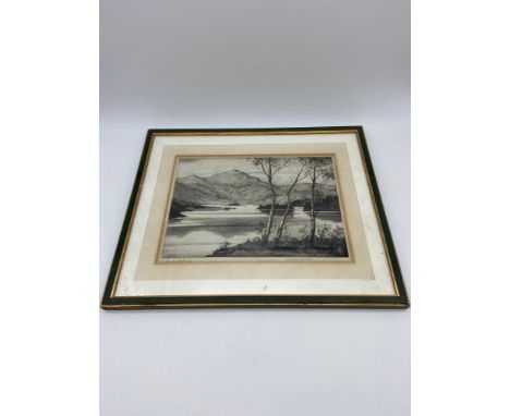 Hilda Mary PembertonOriginal etching titled 'Loch Achray' Signed in pencil by the artist. [Frame26x31.5cm] 