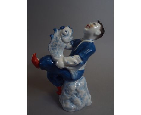 A Royal Worcester Figure, Chinese Sayings Series by Agnes Pinder Davis, 'Funny Fish' No 3493