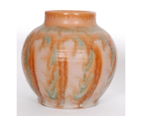 A Pilkington's Royal Lancastrian shape 8160 ovoid vase designed by Edward T Radford and Gladys Rogers, with a collar neck dec