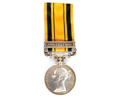 A South Africa Medal  with 1879 clasp to C 2477 Sergeant C.J. Pearson Army Service Corps