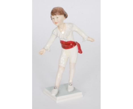 A Royal Worcester 'Masquerade' (Boy) figure modelled by Freda Doughty, black printed mark, height 19cm 