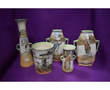 A selection of ceramic vase and similar by Royal Doulton from the Dickens ware series