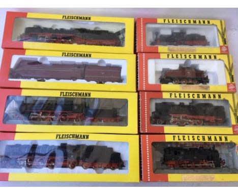 Fleischmann boxed steam engines x8 H0/00 gauge