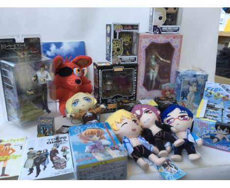 A collection of boxed Anime figures including including 1:6 scale Momo Bella Deviluke, Tekken pop figures of Nina Williams an