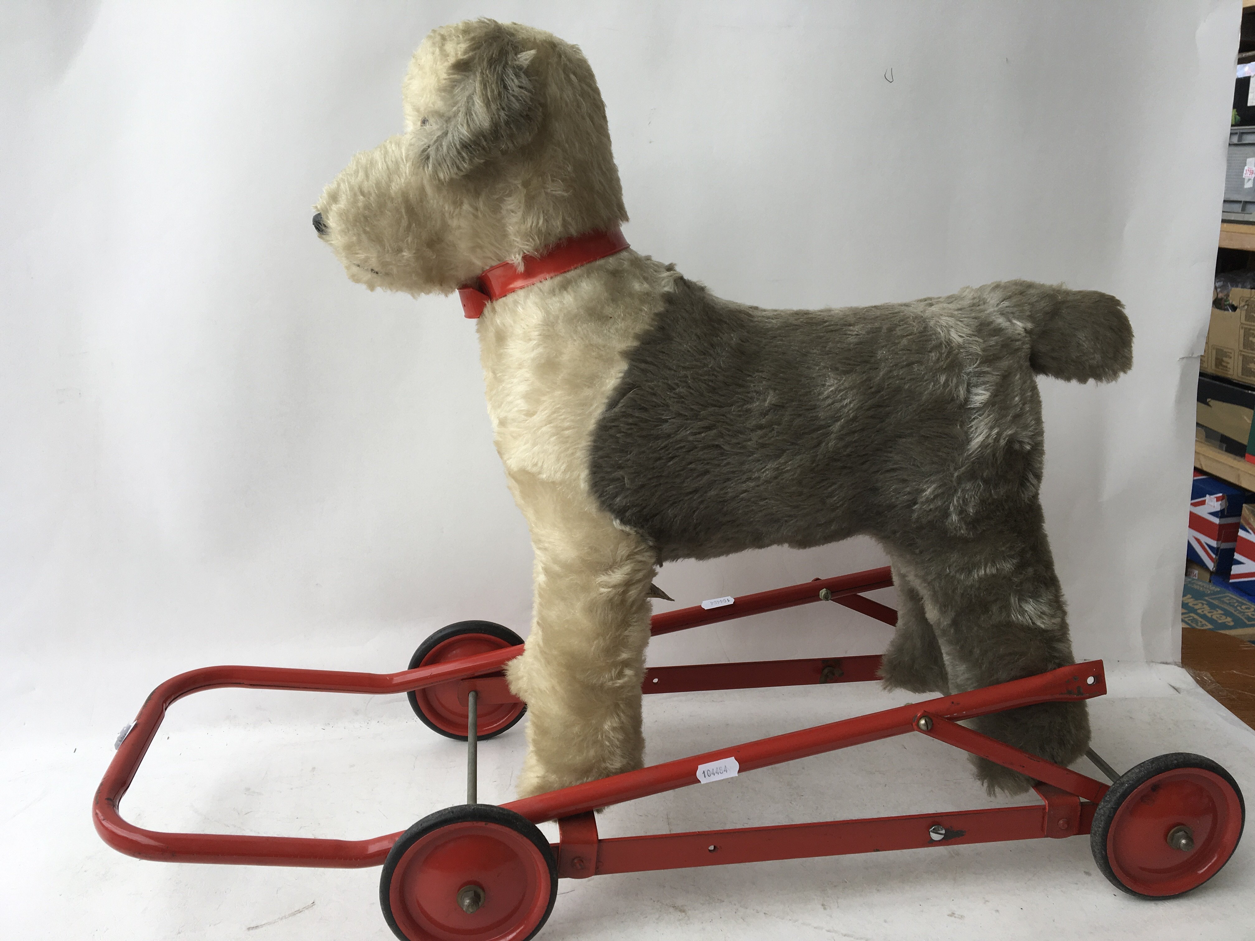 An early 1960s Chiltern toy , push along dog in very good condition