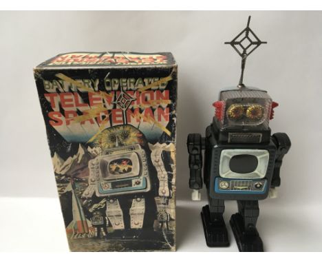 A rare Japanese boxed , tinplate and plastic, battery operated, Television Spaceman Robot