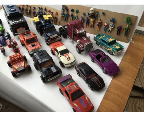 Mask figures and vehicles an extensive collection with some rare pieces including Goliath racing also with the Boulder hill g