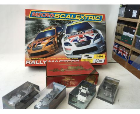A Micro Scalextric rally masters set 1/64 scale boxed also included are a Matchbox model of yesteryear YS16 1929Scammell100 t