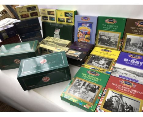 A collection of boxed Corgi diecast including Queen Mother’s anniversary Tram, Queen Mother’s anniversary Routemaster bus, Br