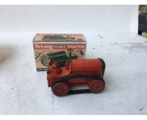 Triang Minic boxed clockwork tinplate Red Tractor , reproduction box