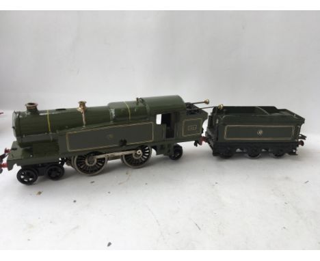 Hornby GWR 2221 0 gauge engine and tender, in nice condition