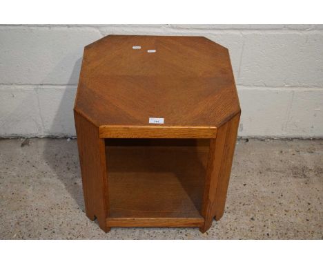 An Art Deco style oak veneered octagonal lamp table