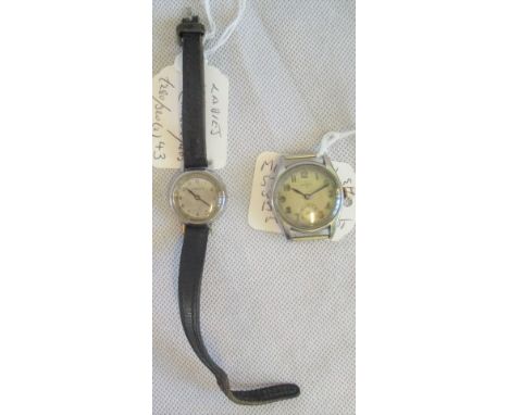 A Rolex 2284 circa 1940's manual wind boy's size military-style wristwatch, having a 15 jewel movement, together with a ladie