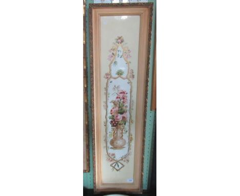 A Copeland Garrett hand painted porcelain architectural tile, within a gilt decorated frame.