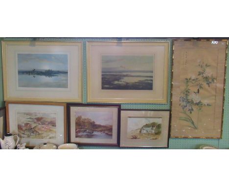 A pair of contemporary framed and glazed limited edition Peter Scott prints of Broadland Wildlife, together with four other f