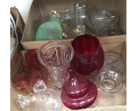 Three boxes of assorted china wares to include a Booth's "Bayonne" part dinner service, Royal Worcester "The Worcester Hop Ma